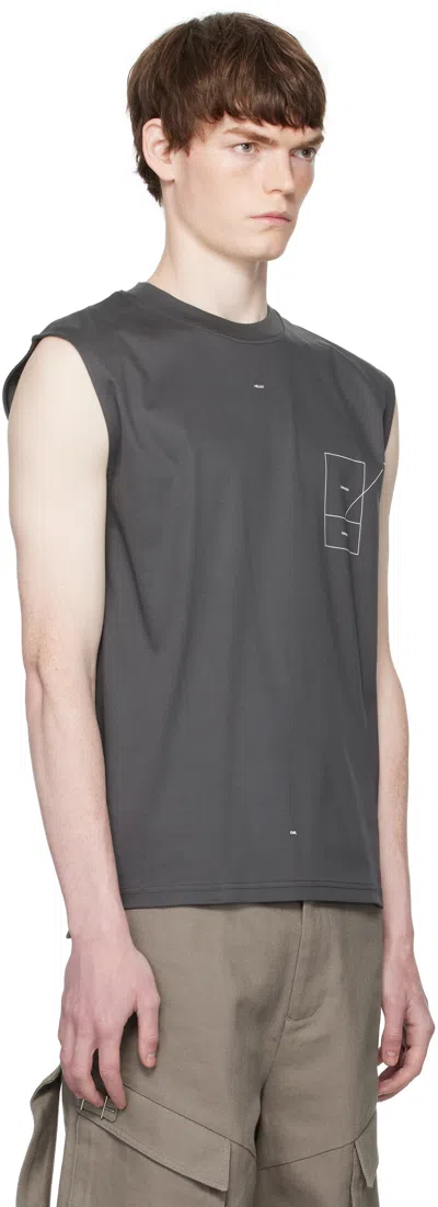 Heliot Emil Graphic-print Cotton Top In Gray