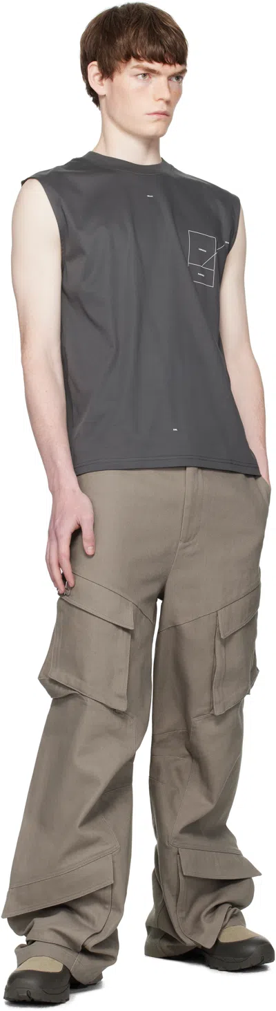 Heliot Emil Graphic-print Cotton Top In Gray