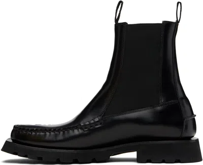 Hereu Elasticated-panels Ankle Boots In Black