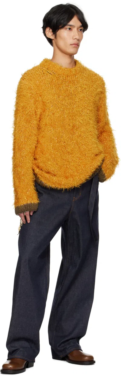 Sacai Navy Belted Jeans In Blue