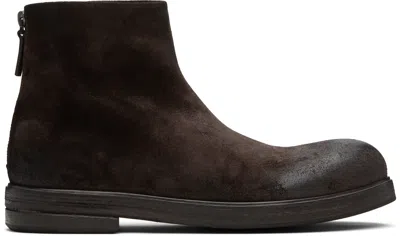 Marsèll Man Ankle Boots Dark Brown Size 12 Leather In Brown