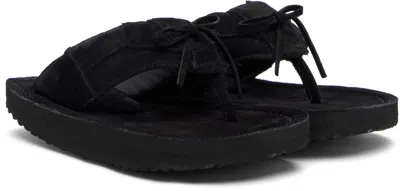 Abra Ssense Exclusive Black Platform Flip-flops In Black
