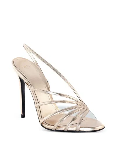 Alevì 120mm Leather Slingback Sandals In Neutral