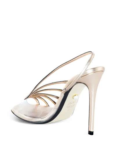 Alevì 120mm Leather Slingback Sandals In Neutral