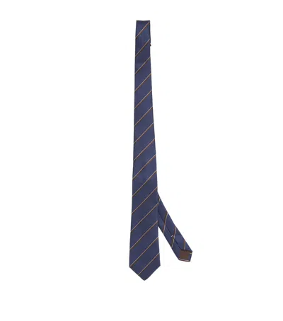 Canali Silk Jacquard Tie In Blue