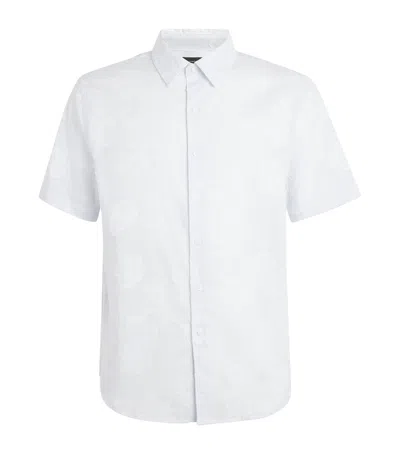 Vince Fil Coupe Regular Fit Short Sleeve Shirt In White