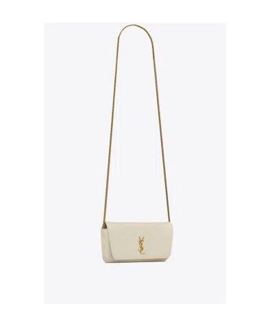 Saint Laurent Gaby Chain Phone Holder In Metallic