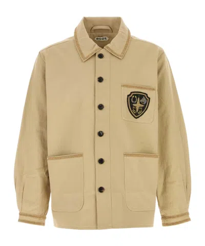 Bode Men Beige Cotton Bullion Jacket In Brown