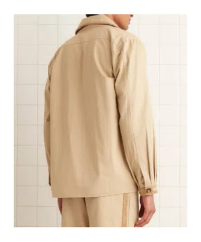 Bode Men Beige Cotton Bullion Jacket In Brown