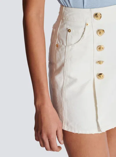 Balmain Canvas Skirt In White