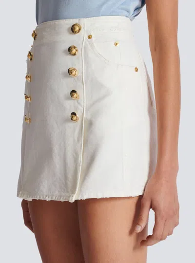 Balmain Canvas Skirt In White