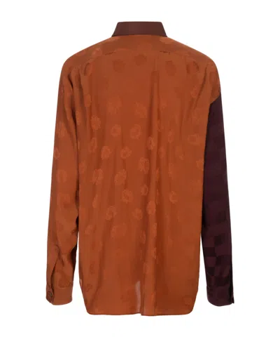 Moschino Silk Blend Shirt In Brown