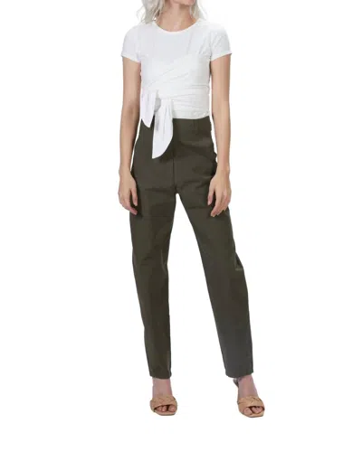 Humanoid Peggy High Waist Pants In Military In White
