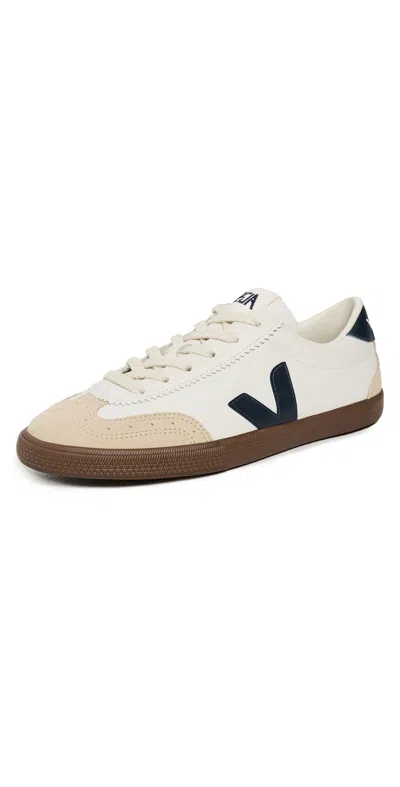 Veja Campo White And Light Blue Leather Sneakers In Multi