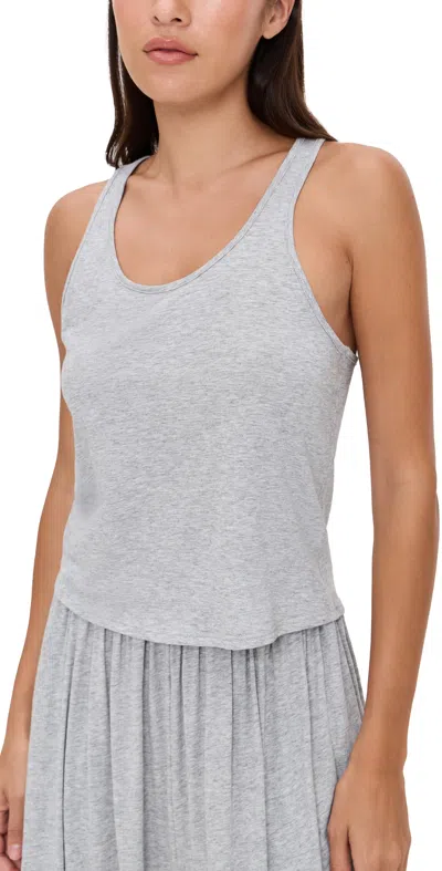 Lunya Pima Curved Hem Tank Storm Grey Heather In Multi