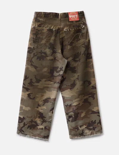 Piet Distressed Camo Oversized Denim In Multi