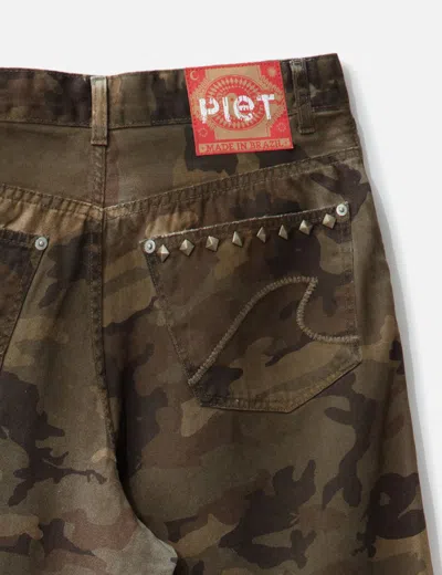 Piet Distressed Camo Oversized Denim In Multi