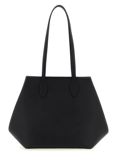Valextra Medium Vivi Leather Tote Bag In Black