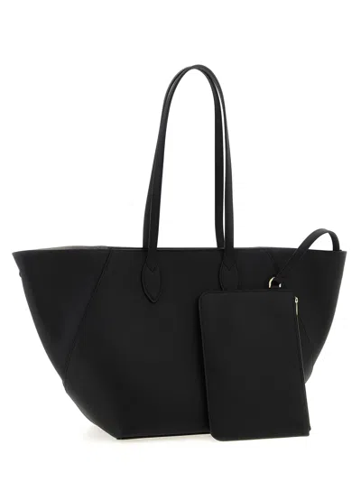 Valextra Medium Vivi Leather Tote Bag In Black