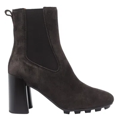 Hogan 90mm Elastic-panel Block-heel Boots In Brown