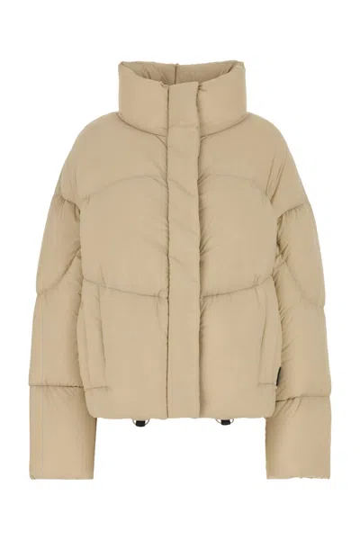 Bacon Hoodless New Order Down Jacket With Hidden Closure In Brown