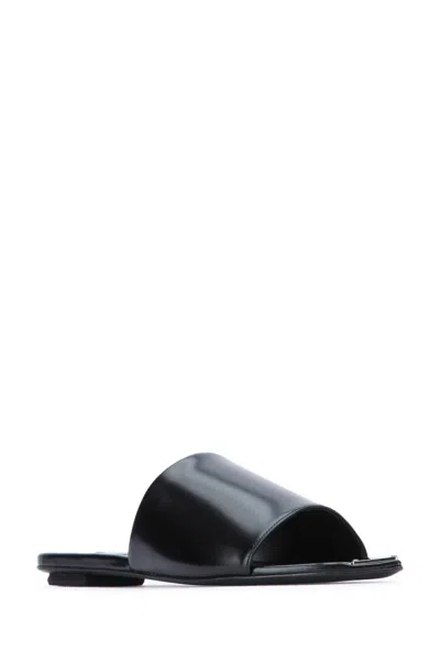 Prada Black Leather Sandals