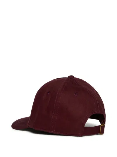 Marni Logo Cap In Burgundy
