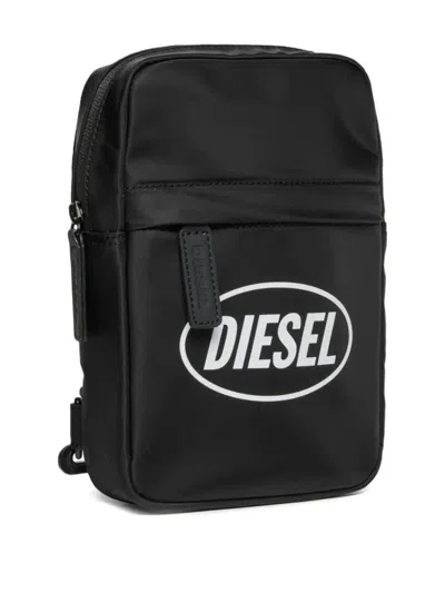 Diesel Logo-print Backpack In Black