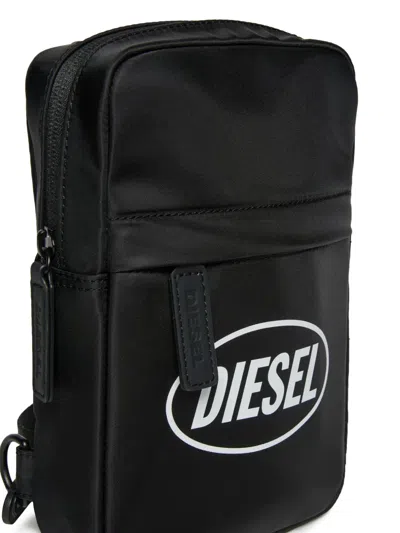 Diesel Logo-print Backpack In Black