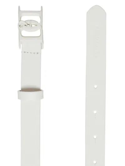 Dsquared2 Logo-plaque Leather Belt In White