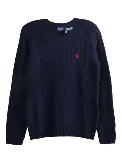 Polo Ralph Lauren Julianna Cotton Cable Crew Neck Sweater In Hunter Navy