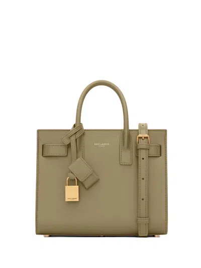 Saint Laurent Sac De Jour Nano Leather Top Handle Bag In Green