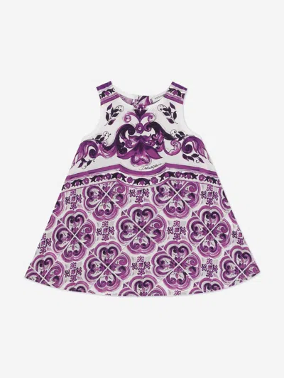 Dolce & Gabbana Baby Girls Majolica Dress With Knickers In Multi