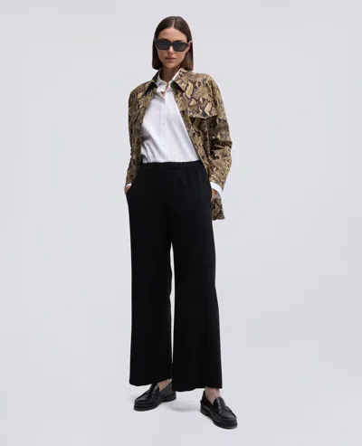 Aspesi Elasticated Crepe Cady Trousers In Black