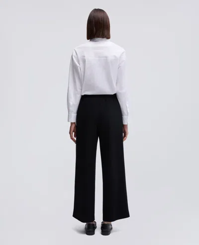 Aspesi Elasticated Crepe Cady Trousers In Black