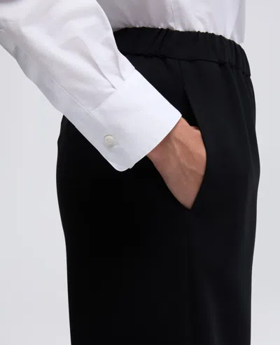 Aspesi Elasticated Crepe Cady Trousers In Black