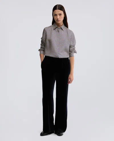 Aspesi Cashmere Wool Flannel Trousers In Blue