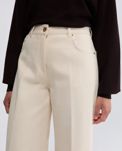Aspesi High-waisted Wide-leg Pants With Belt Loops And Seam Details In Neutral