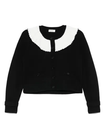 Sandro Two-tone Cardigan In Black