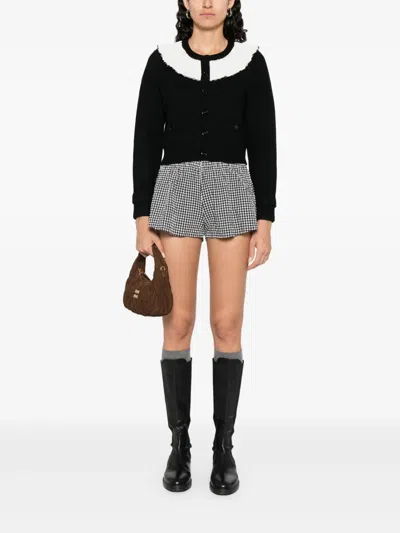 Sandro Two-tone Cardigan In Black