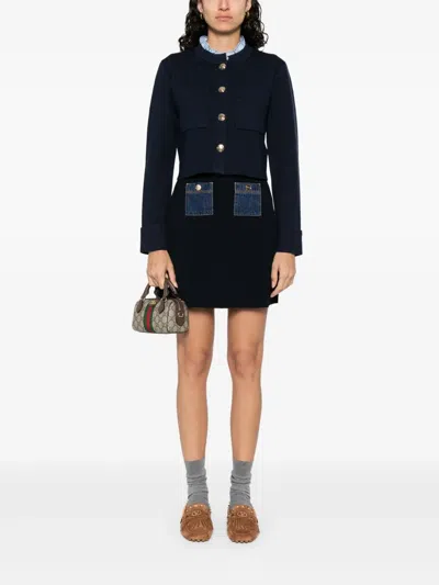 Sandro Knitted Cardigan In Blue