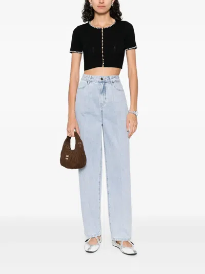 Sandro Logo-patch Jeans In Blue