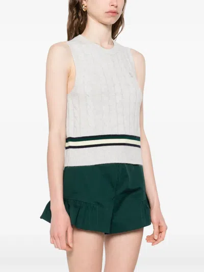 Sandro Cable-knit Vest In Gray
