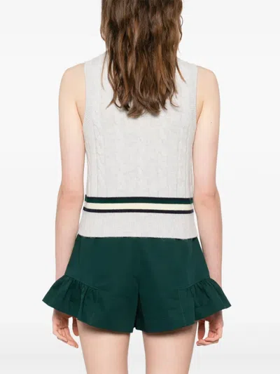 Sandro Cable-knit Vest In Gray