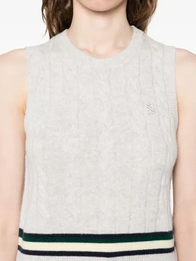 Sandro Cable-knit Vest In Gray