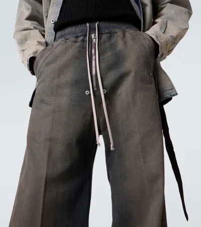 Rick Owens Khaki Concordians Wide Bela Trousers In Gray