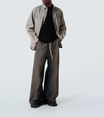 Rick Owens Khaki Concordians Wide Bela Trousers In Gray