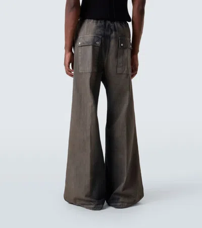 Rick Owens Khaki Concordians Wide Bela Trousers In Gray