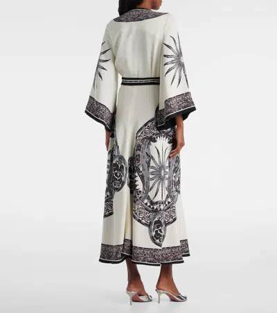 印花裹身连衣裙