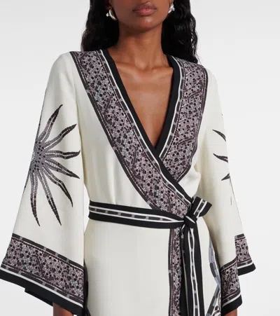 印花裹身连衣裙